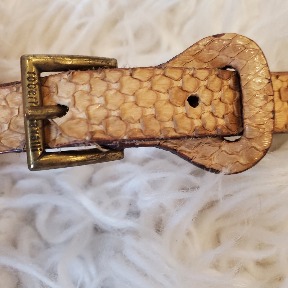 Roberto Cavalli| Womens Thin Python Belt Tan |Siz… - image 2